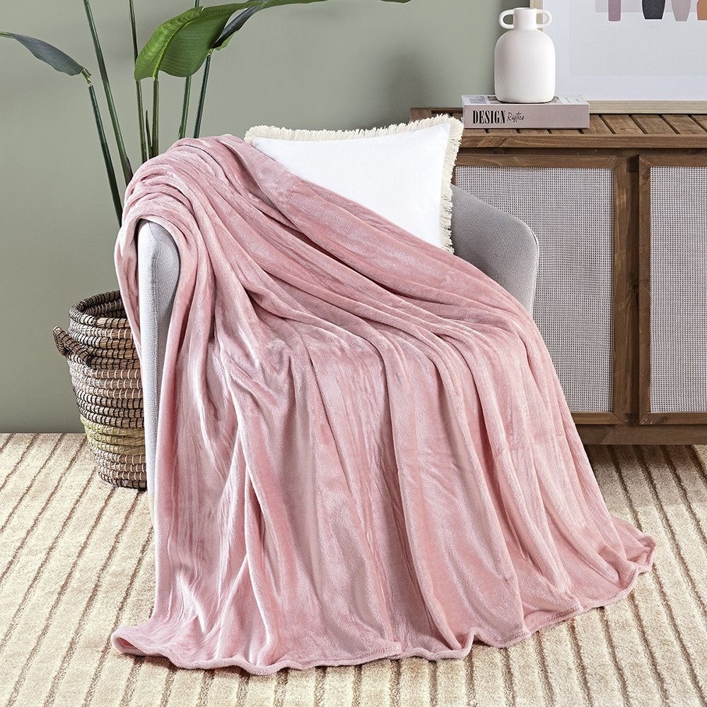 Cobertor Manta Super Macio Casal Queen 2,20x2,40M 280g/m² Sibéria Flannel Sheel Pink