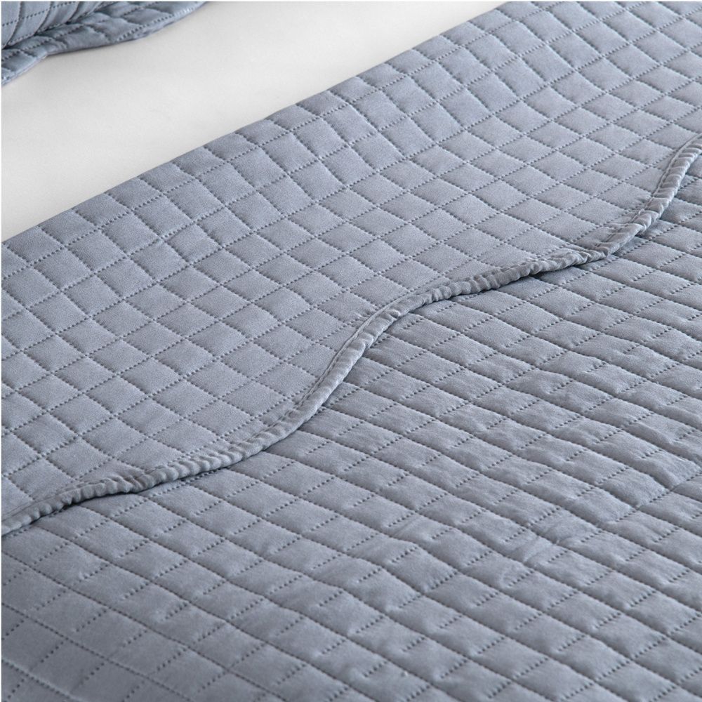 Cobre Leito Colcha Boutis Pastilhas Dupla Face 150 Fios Cinza