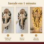 Cristo Iluminado – Decoração de Parede com Luz Dourada