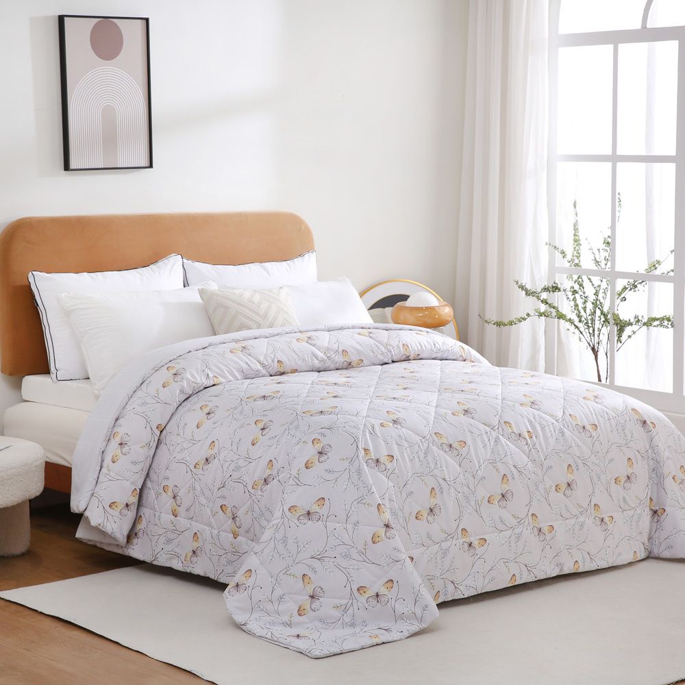 Edredom 300 Fios Sono Leve Estampado Butterfly Areia
