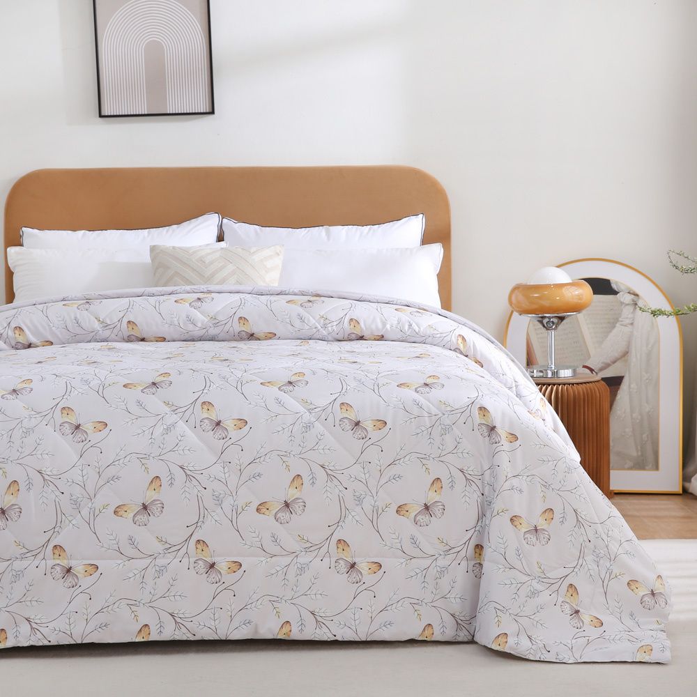 Edredom 300 Fios Sono Leve Estampado Butterfly Areia