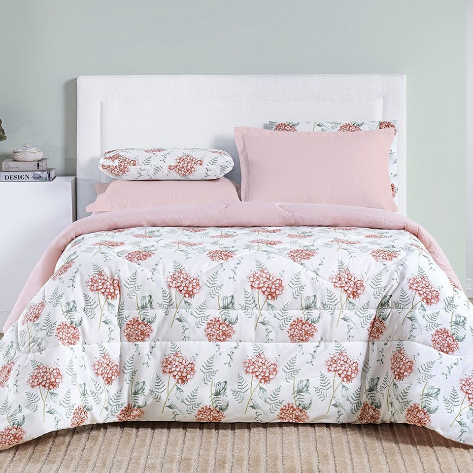 Edredom Percal 200 Fios Algodão Estampado Cotton Select Hortência