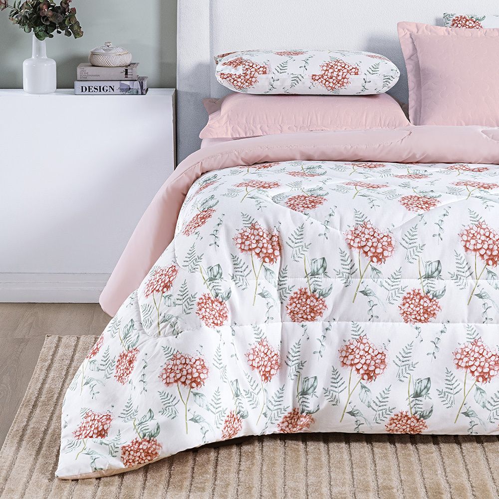 Edredom Percal 200 Fios Algodão Estampado Cotton Select Hortência