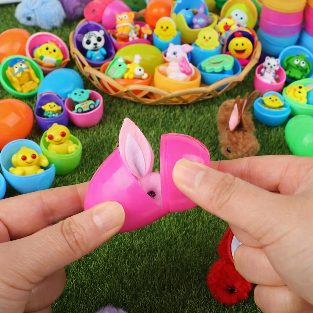 Kit de ovos plásticos recheados com brinquedos surpresa