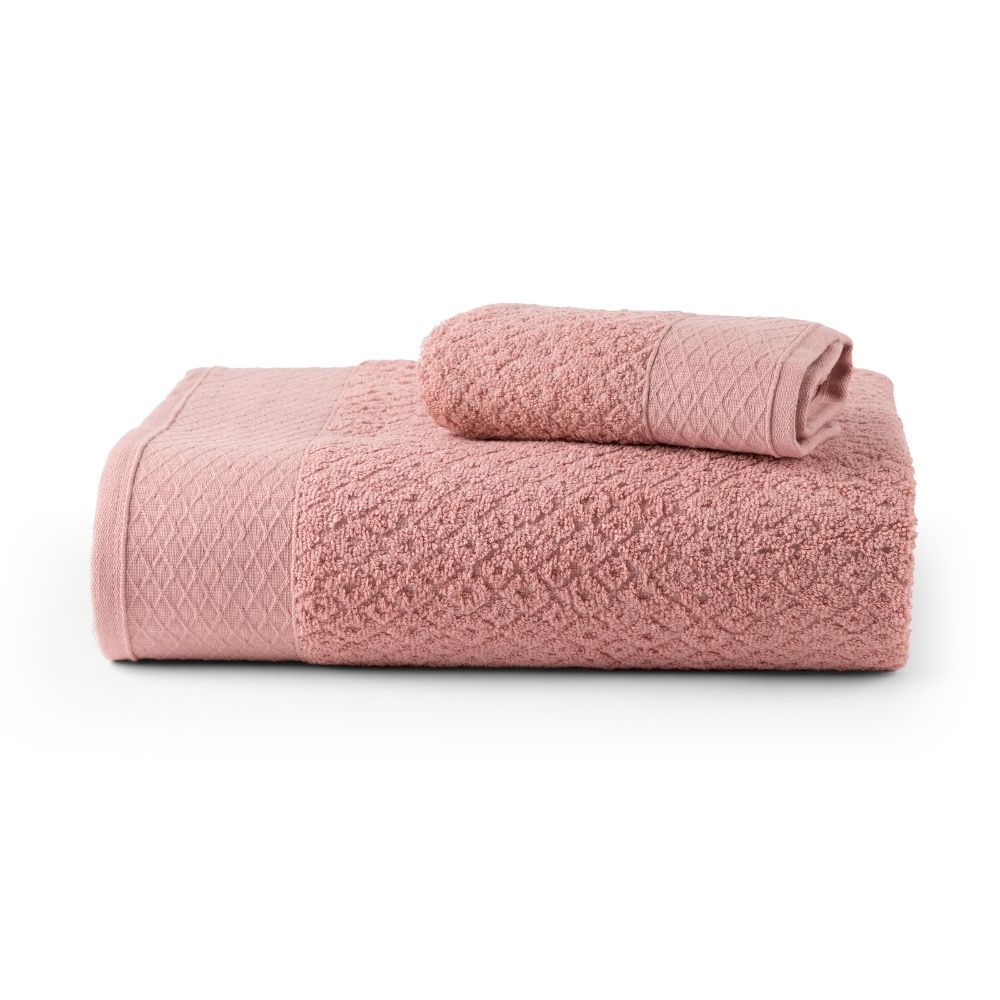 Jogo De Banho 2 Peças 430g/M² Capri Toalhas Banhão 100% Algodão Rosa Romã