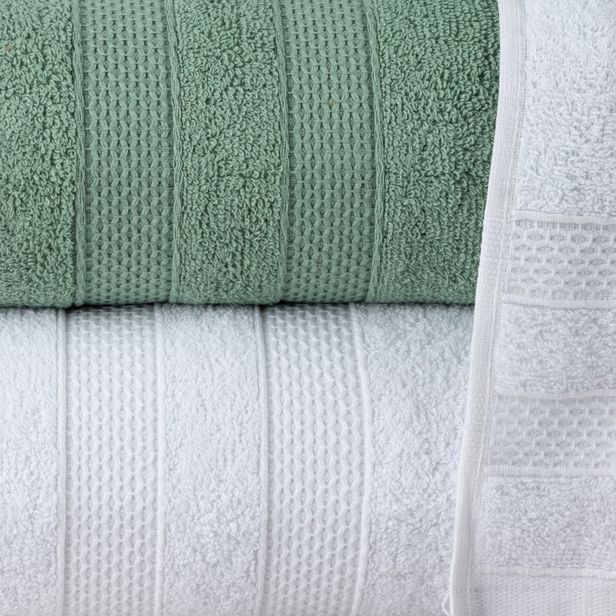 Jogo De Banho 5 Peças 100% Algodão 430g/M² Comfort Branco/Bambu