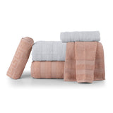 Jogo De Banho 5 Peças 100% Algodão 430g/M² Comfort Branco/Rosê