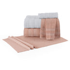 Jogo De Banho 5 Peças 100% Algodão 430g/M² Comfort Branco/Rosê