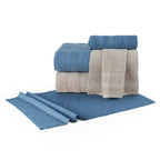 Jogo De Banho 5 Peças 100% Algodão 430g/M² Comfort Creme/Jeans