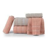 Jogo De Banho 5 Peças 100% Algodão 430g/M² Comfort Creme/Rosê