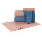 Jogo De Banho 5 Peças 100% Algodão 430g/M² Comfort Rosê/Jeans