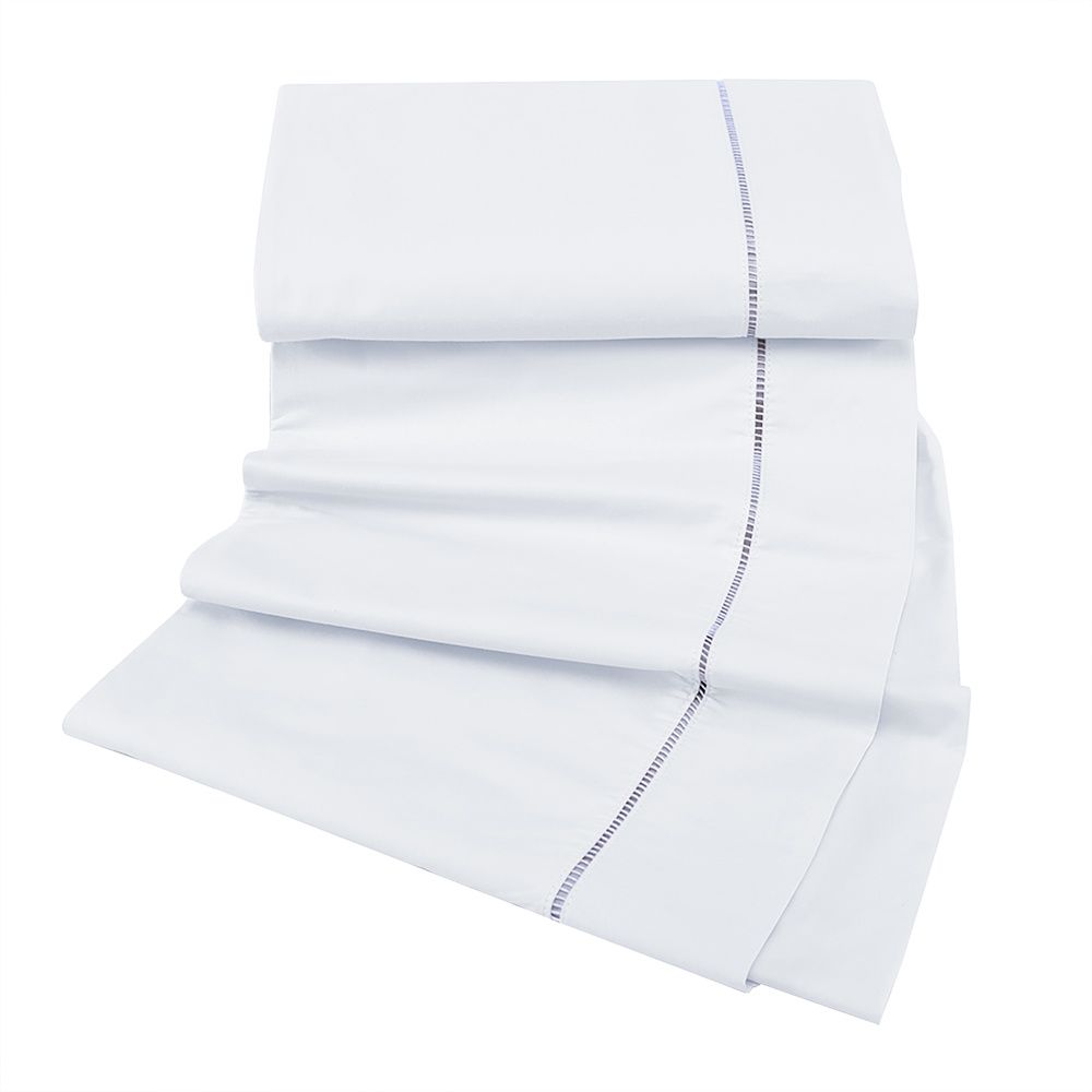 Jogo de Lençol Percal 400 Fios Imperial Ponto Palito Branco