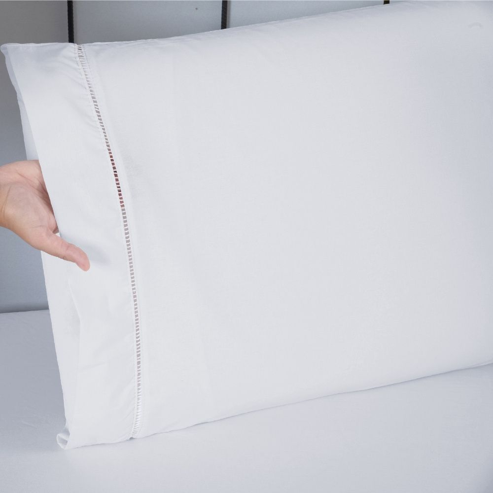 Jogo de Lençol Percal 400 Fios Imperial Ponto Palito Branco