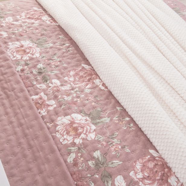 Kit Cama Posta Sabrina Branco/Floral Marsala/Marfim