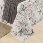 Kit Cama Posta Sabrina Cinza/Jardim Rosê/Prata