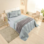 Kit Cama Posta Sabrina Cinza/Xadrez Verde/Prata