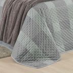 Kit Cama Posta Sabrina Cinza/Xadrez Verde/Prata