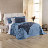 Kit Cama Posta Serena Percal 300 Fios Bordado Inglês Azul/Branco