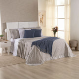 Kit Cama Posta Serena Percal 300 Fios Bordado Inglês Branco/Fendi/Azul