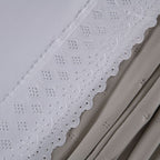 Kit Cama Posta Serena Percal 300 Fios Bordado Inglês Branco/Fendi/Azul