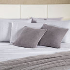 Kit Cama Posta Serena Percal 300 Fios Bordado Inglês Branco/Prata