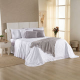 Kit Cama Posta Serena Percal 300 Fios Bordado Inglês Branco/Prata