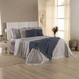 Kit Cama Posta Serena Percal 300 Fios Bordado Inglês Fendi/Azul