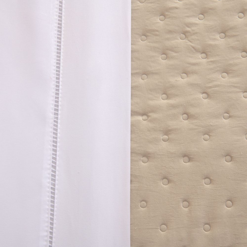 Kit Cama Posta Isabelle Branco/Cáqui/Marfim