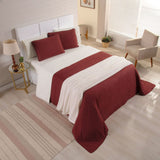 Kit Cama Posta Isabelle Palha/Vinho/Marfim
