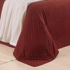 Kit Cama Posta Isabelle Palha/Vinho/Marfim