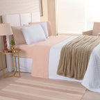 Kit Cama Posta Isabelle Salmão/Branco/Bege