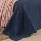 Kit Cama Posta Vitória Rosê/Azul Marinho