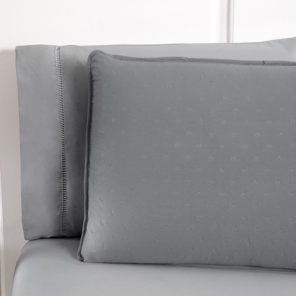 Kit Cama Posta Isabelle Cinza/Marfim
