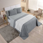 Kit Cama Posta Isabelle Cinza/Marfim