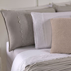 Kit Cama Posta Serena Percal 300 Fios Bordado Inglês Branco/Fendi/Marfim