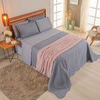 Kit Cama Posta Vitória Cinza/Rosê