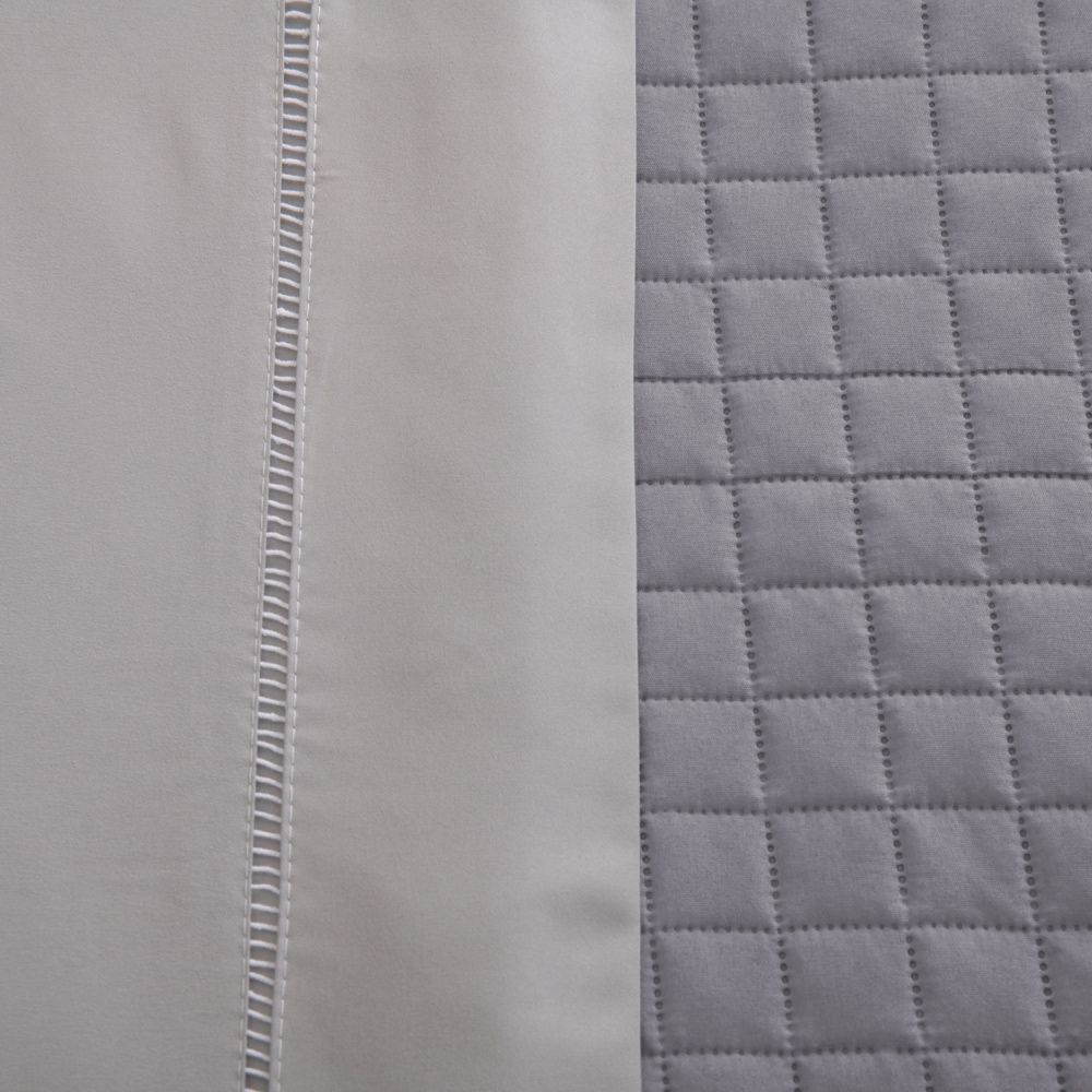 Kit Cama Posta Vitória Cinza/Rosê