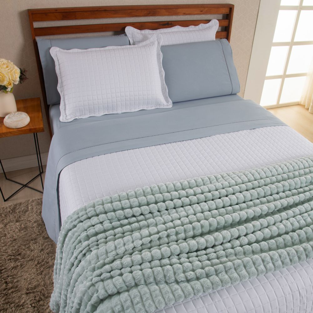 Kit Cama Posta Vitória Dublin/Branco/Verde