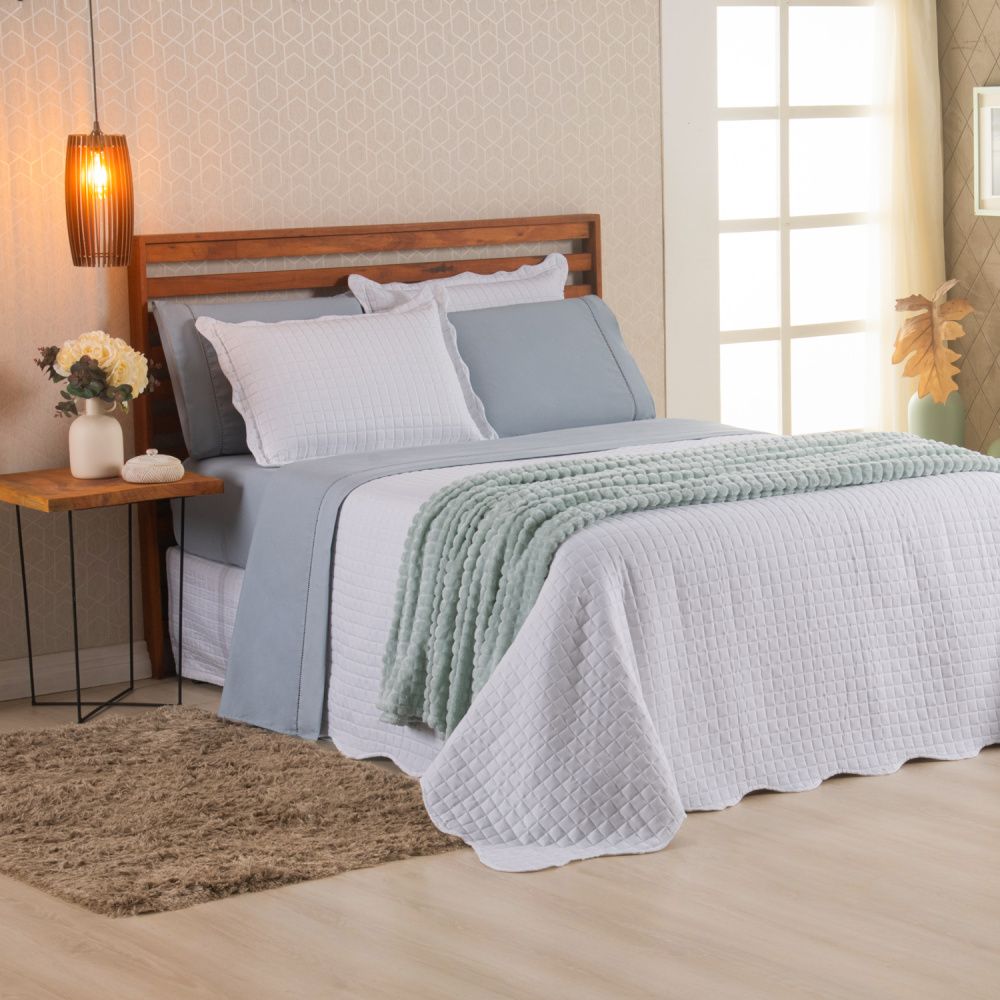Kit Cama Posta Vitória Dublin/Branco/Verde