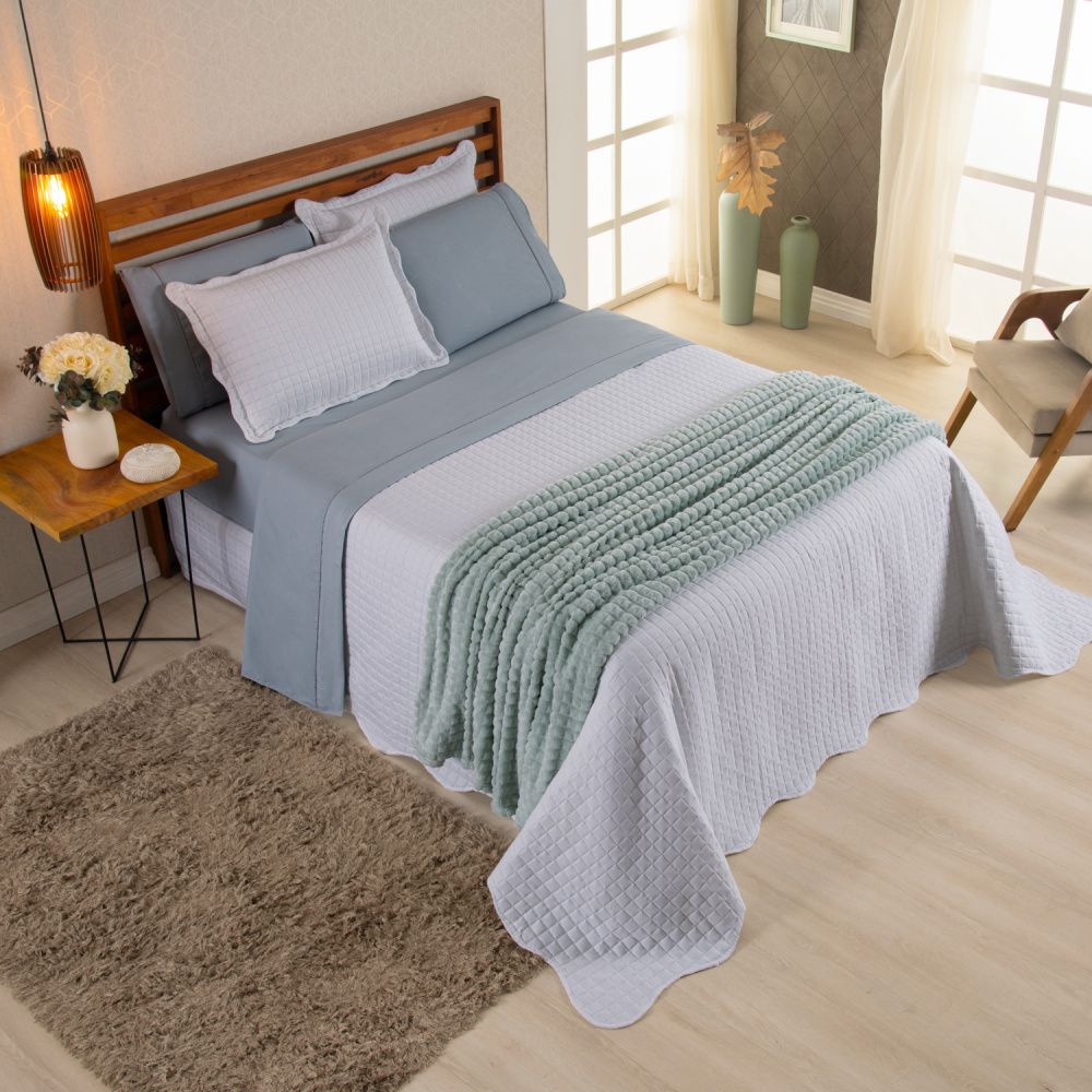 Kit Cama Posta Vitória Dublin/Branco/Verde