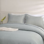 Kit Cobre Leito Colcha Matelado PomPom 300 Fios Cinza