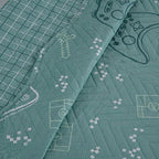 Kit Cobre Leito Colcha Solteiro 2 Peças 150 Fios Matelado Estampado Boutis Kids Game