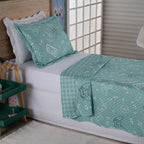 Kit Cobre Leito Colcha Solteiro 2 Peças 150 Fios Matelado Estampado Boutis Kids Game