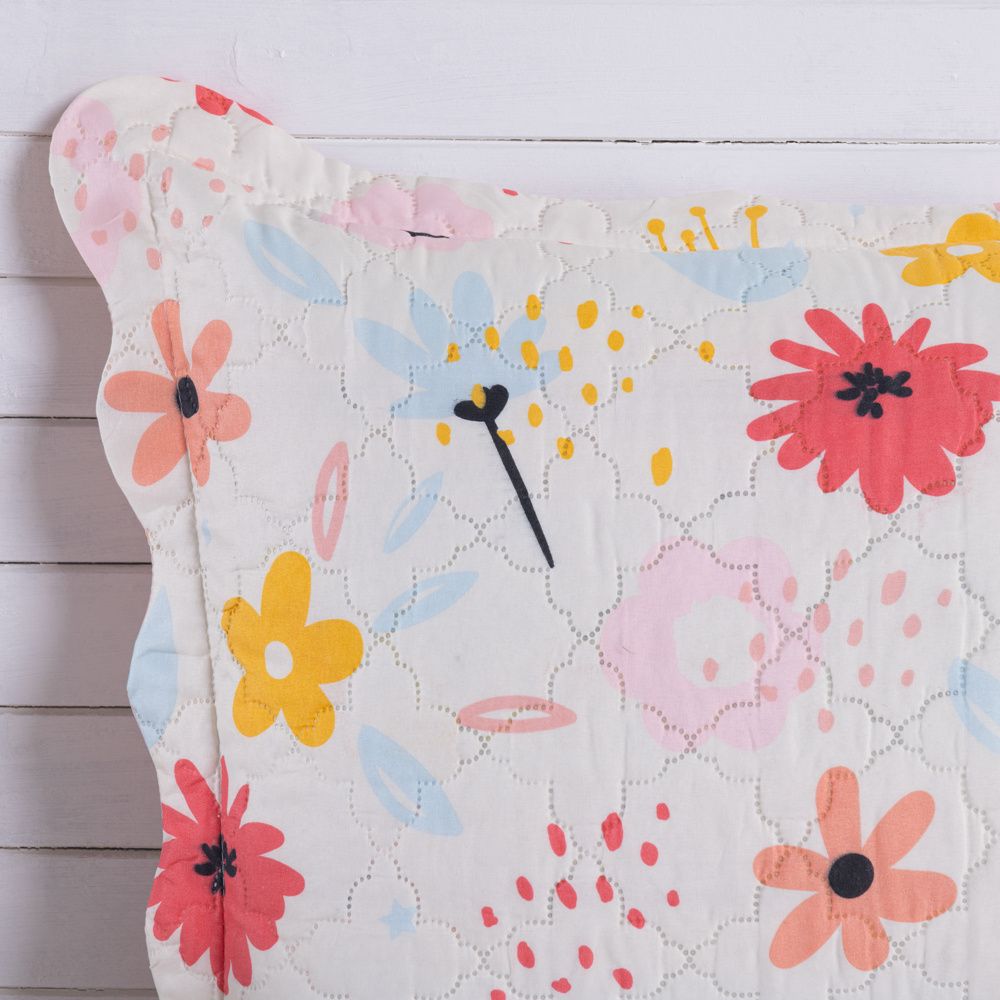 Kit Cobre Leito Colcha Solteiro 2 Peças 150 Fios Matelado Estampado Boutis Kids Floral
