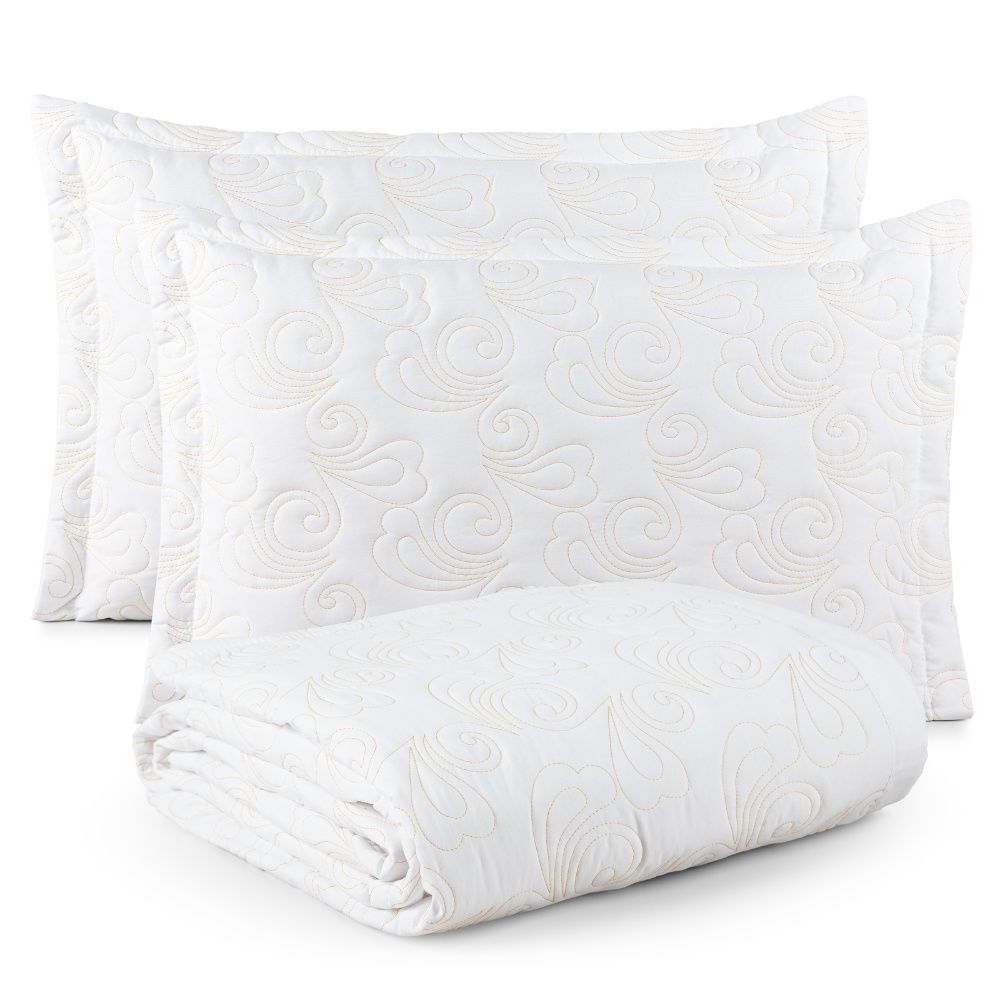 Kit Cobre Leito London Percal 400 Fios Matelassê Branco
