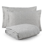 Kit Cobre Leito London Percal 400 Fios Matelassê Cinza