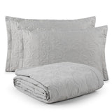 Kit Cobre Leito London Percal 400 Fios Matelassê Cinza