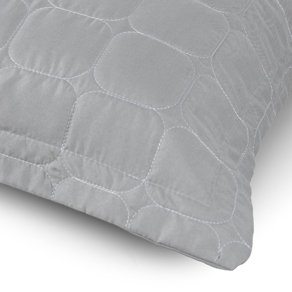 Kit Colcha Cobre Leito Matelassê 200 Fios Dupla Face Berlim Cinza
