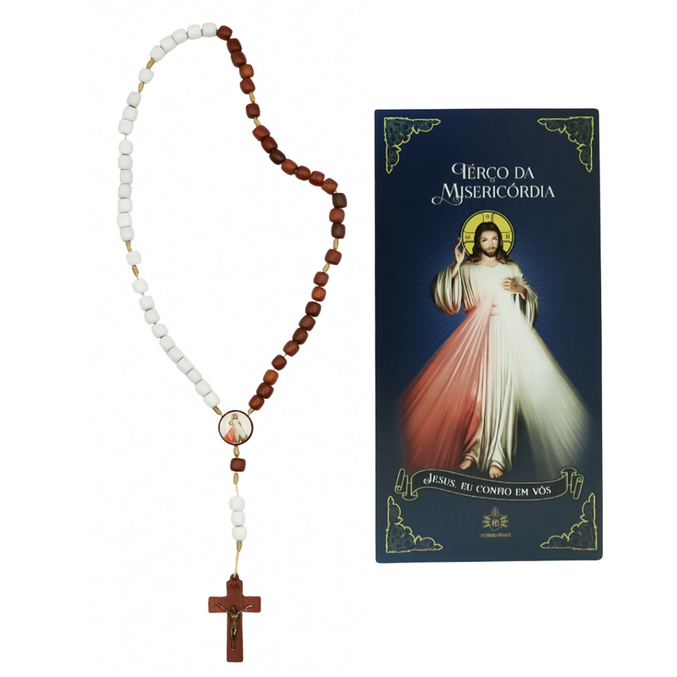 Terço Madeira Divina Misericórdia - Hesed