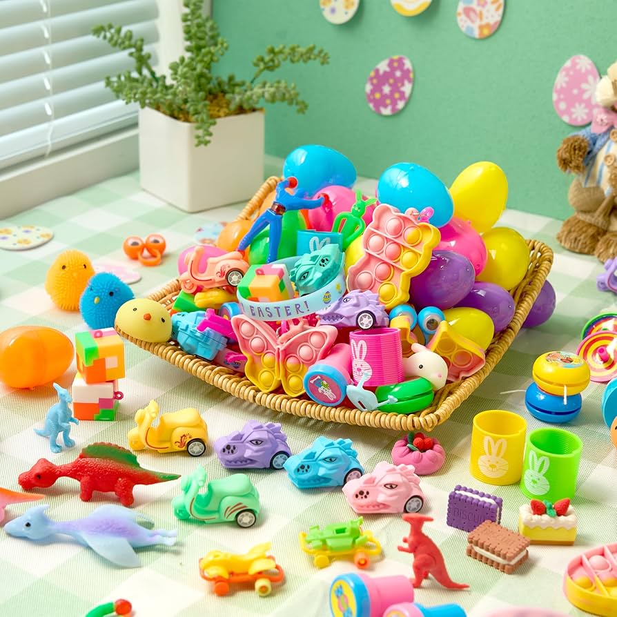 Kit de ovos plásticos recheados com brinquedos surpresa